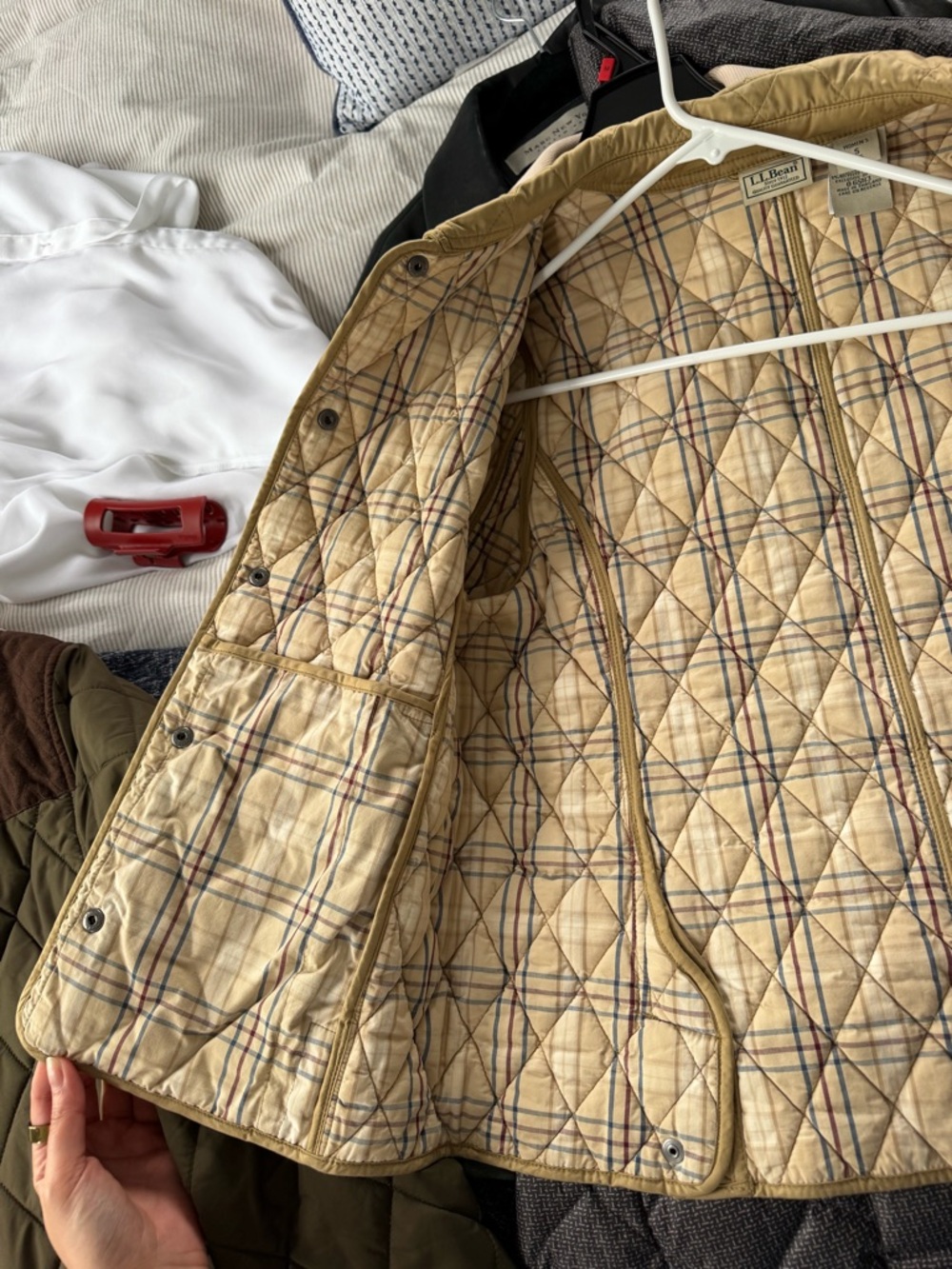 Vintage L.L. Bean Quilted Tan Puffer Jacket - Picture 14 of 16